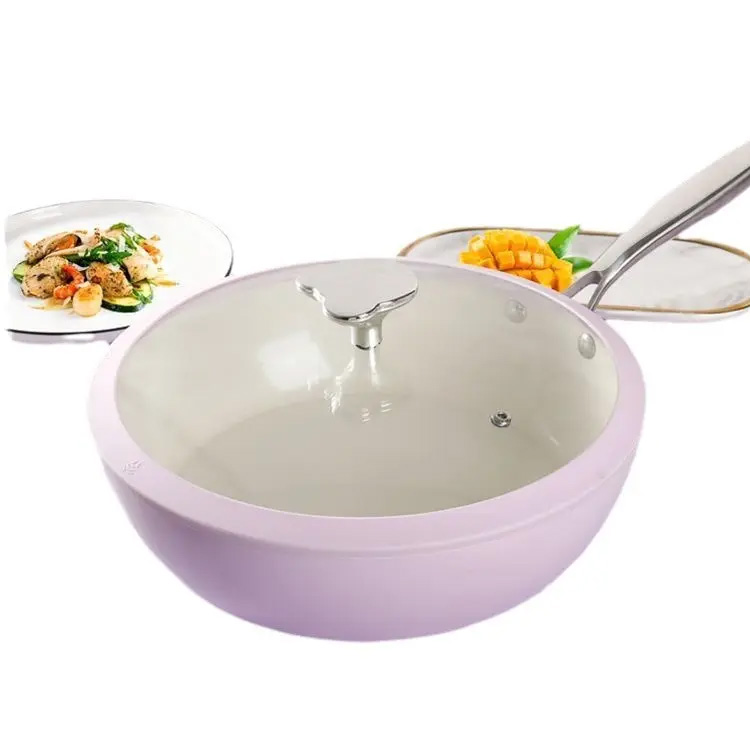 Levendula héj porcelán wok macskaköves kerámia serpenyő