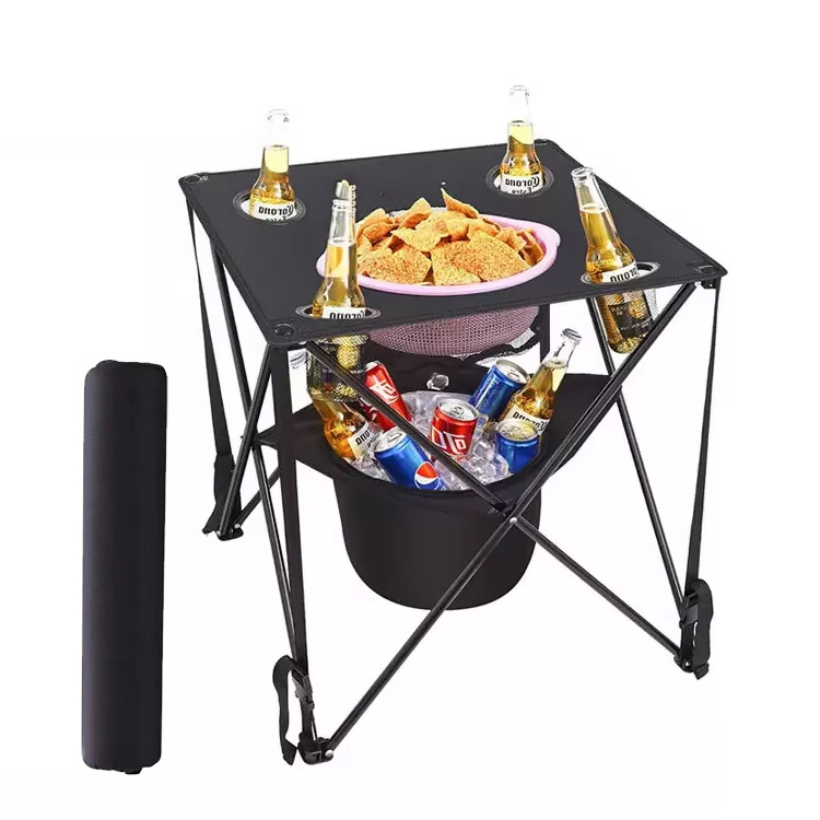 Modern hordozható vas összecsukható asztal kültéri otthoni bárhoz