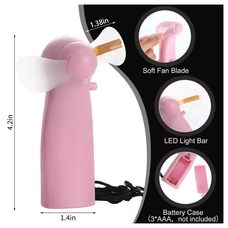 Új Mini hordozható, praktikus LED-es egyedi üzenettel ellátott akkumulátorventilátor