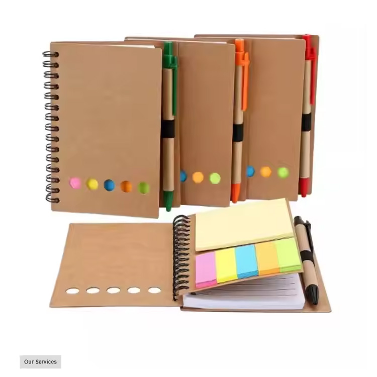 Promóciós testreszabott tervezési spirál notebook tollral