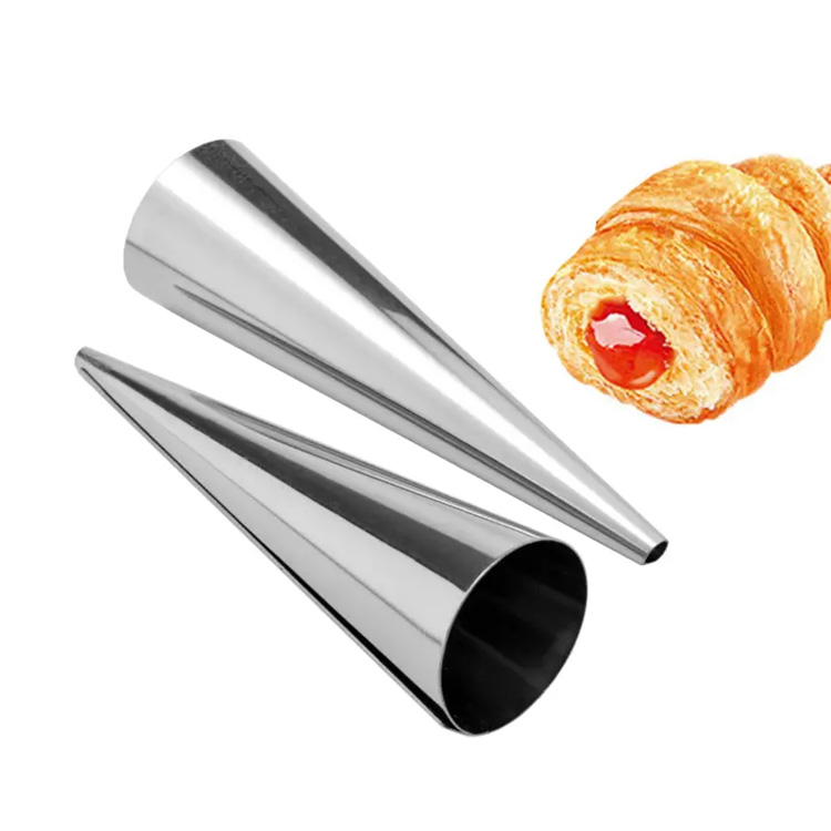 Rozsdamentes acél dán kenyér croissant penész sütő kúpok