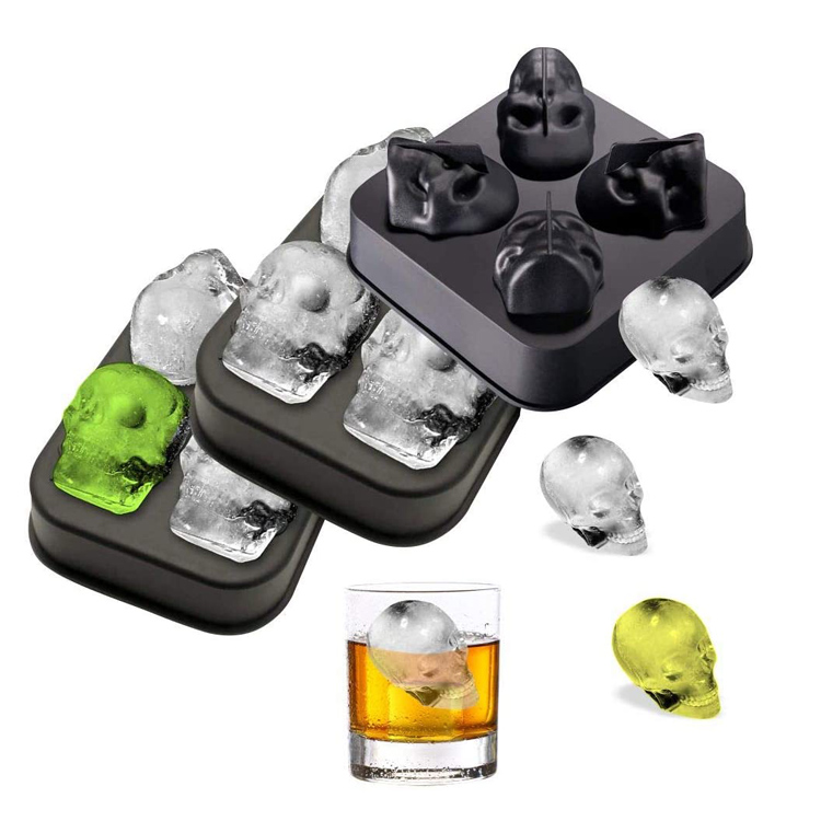 Whisky 3D Skull szilikon jégforma kockatálca